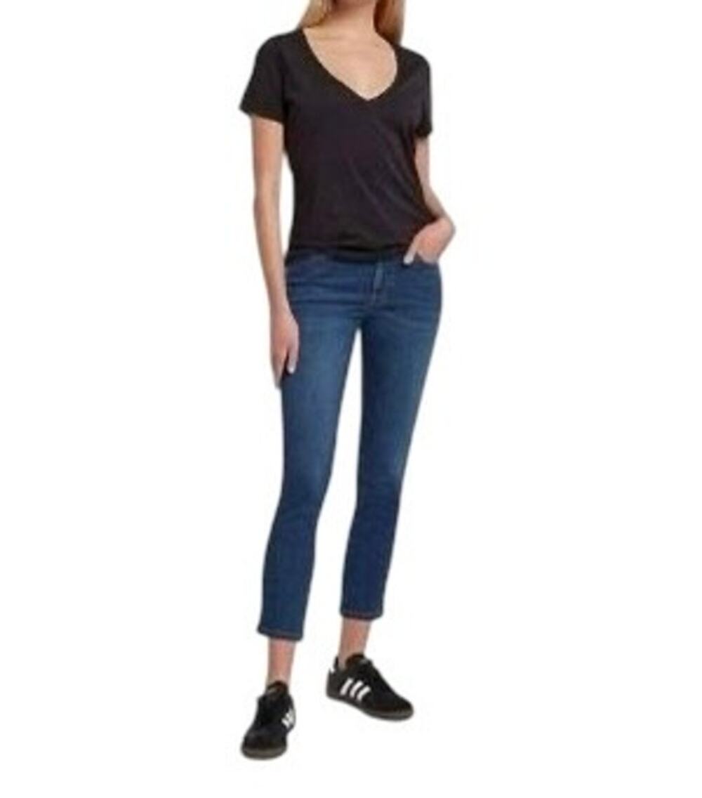 7 For All Mankind Kimmie Crop Jeans Women's 29 Mid-Rise Cotton/Spandex Blue Wash